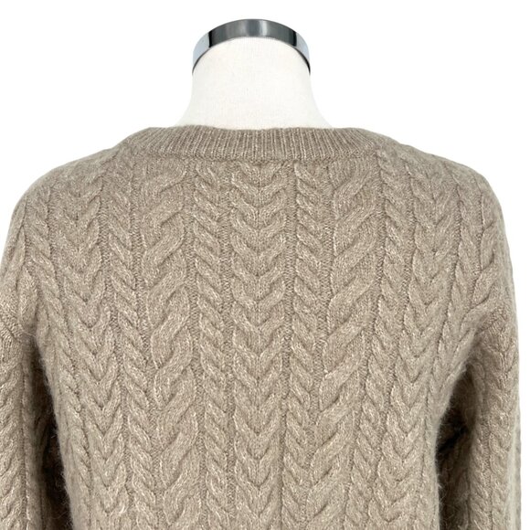 & Other Stories Cable Knit Wool Alpaca Blend Sweater Beige Brown Size Large - Picture 10 of 12